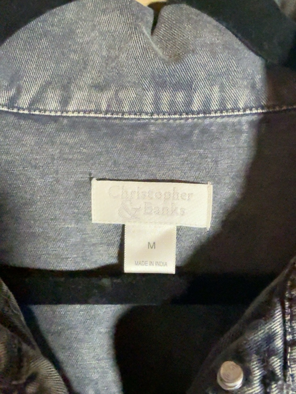 Y2K Christopher & Banks M Gray Orange Floral Embroidered Denim Jacket - Picture 3 of 4